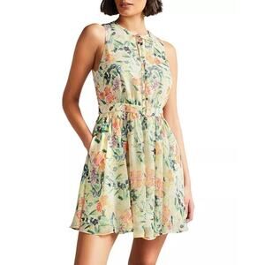 Ted Baker London Colorful Floral Sleeveless Mini Dress Women's 5 / 10-12 / Large